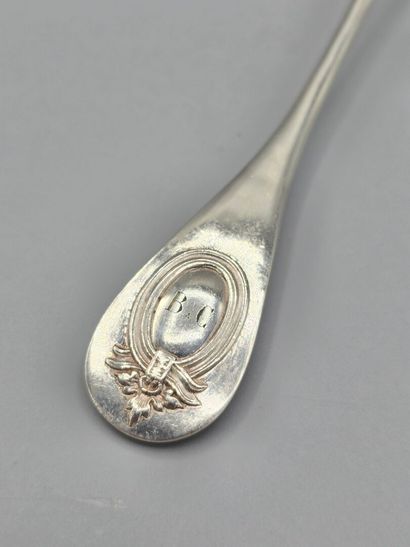 Silver-plated baguette sugar spoon with 