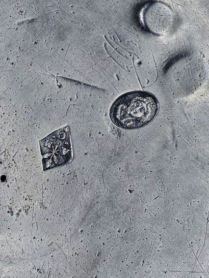Paire de dessous de verres en argent d'époque...