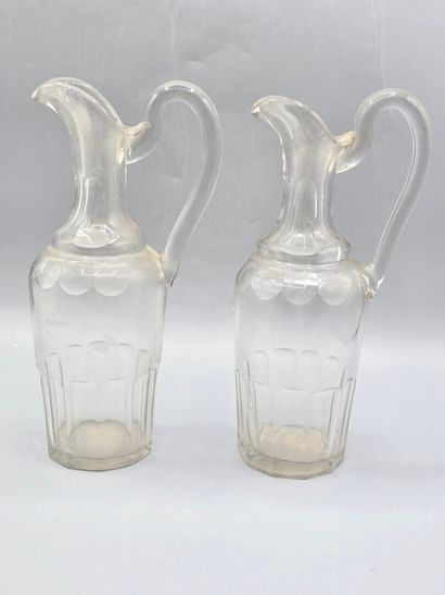 Pair of white crystal decanters.
H. 20.5...