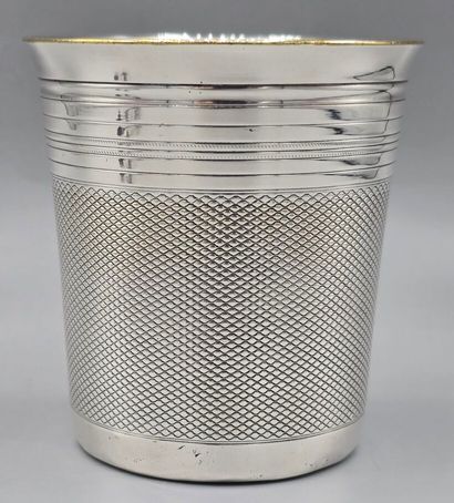 FRENAIS
Timbale and sugar tongs in silver-plated...