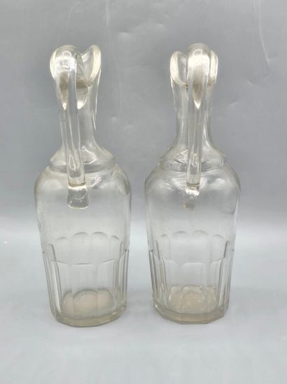 Pair of white crystal decanters.
H. 20.5...