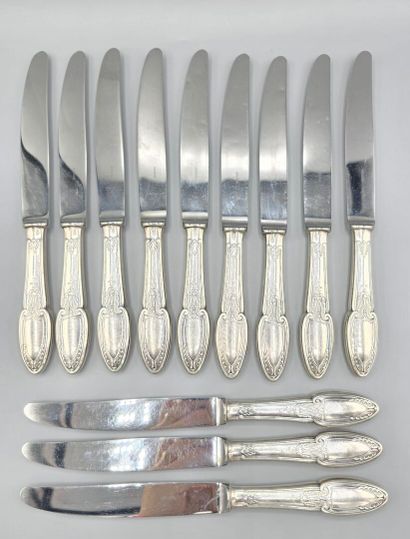 ERCUIS
Set of 12 silver-plated metal table...