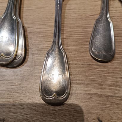 Partie de ménagère en métal argenté comprenant...