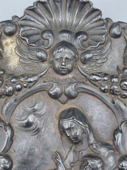 ANVERS, XVIIIème siècle.
Bénitier en argent...
