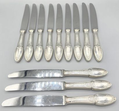 ERCUIS
Set of 12 silver-plated metal table...
