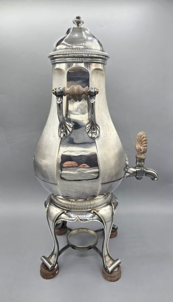 TETARD Freres 
Samovar en métal argenté avec...