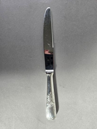 Set of 12 Louis XV-style table knives with...