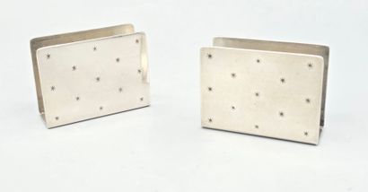 CHRISTOFLE 
Paire d'étuis pour boîtes d'allumettes...