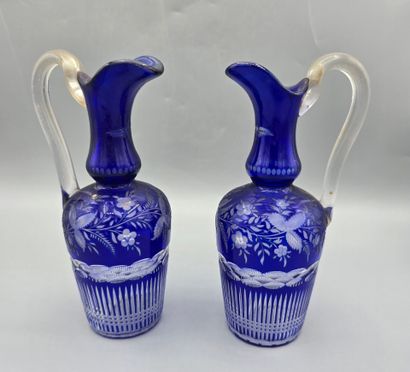 Miscellaneous lot of blue and white crystal...