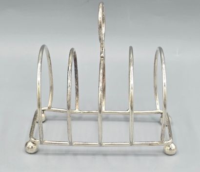 English silver-plated metal toast holder,...