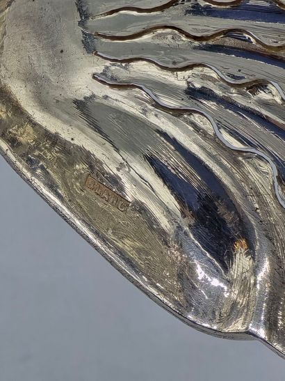Silver-plated baguette sugar spoon with 