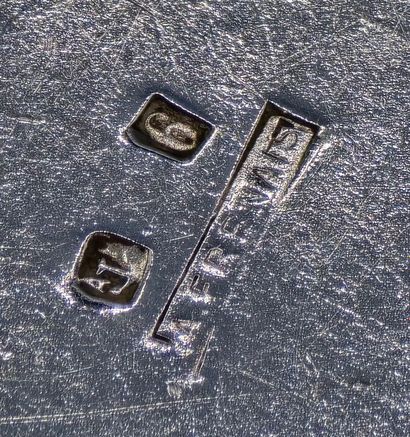 FRENAIS
Timbale and sugar tongs in silver-plated...