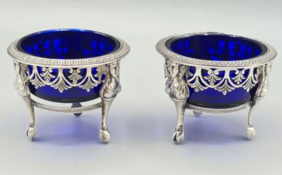 Martial GAUTHIER 
Paire de salières en argent,...