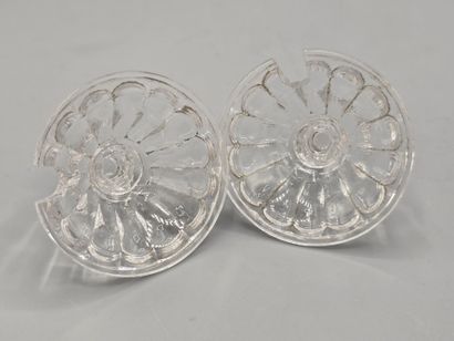 BACCARAT
Pair of molded crystal covered mustard...