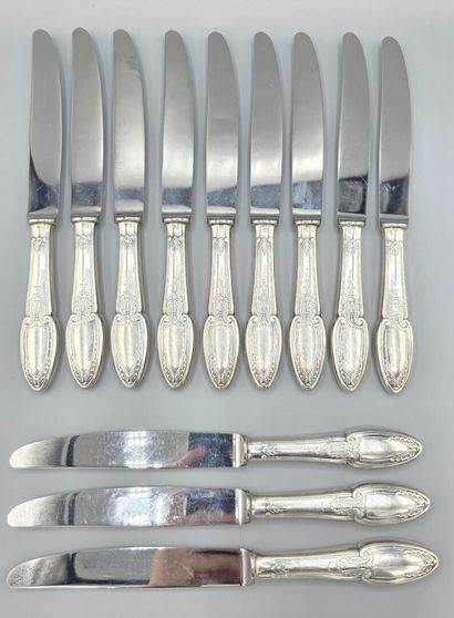 ERCUIS
Set of 12 silver-plated metal table...