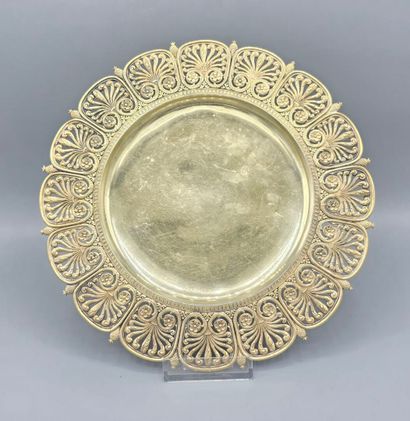 TIFFANY & CO (1900) 
Plat/présentoir en vermeil...
