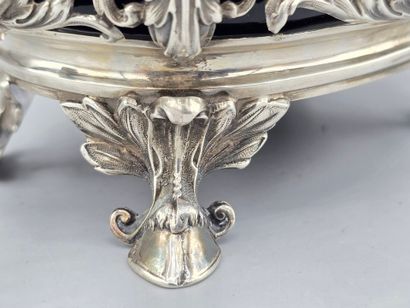 Sucrier et couvercle en argent, à décor ajouré...