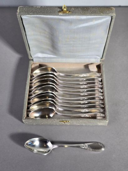 APPOLO 
Set of 12 silver-plated coffee spoons...
