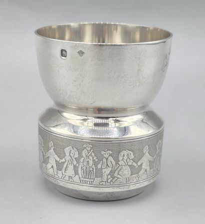 PRUDHOMME
Coquetier en argent avec large...