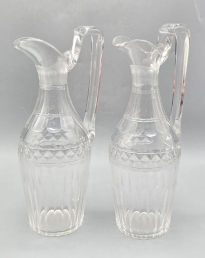 Pair of white crystal decanters.
Max. height:...