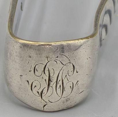 FRENAIS
Timbale and sugar tongs in silver-plated...