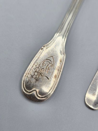 PARIS 1809-1818.
Lot en argent comprenant:
-...