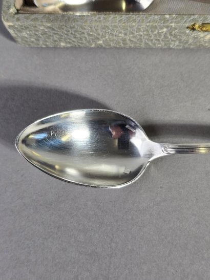 APPOLO 
Set of 12 silver-plated coffee spoons...