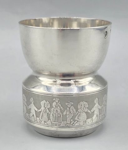 PRUDHOMME
Coquetier en argent avec large...