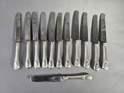 Set of 12 Louis XV-style table knives with...
