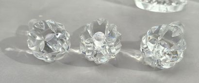 Beautiful set of 3 large white crystal decanters...