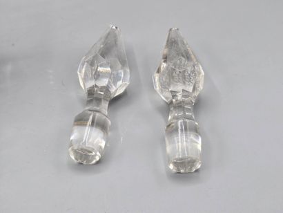 White crystal lot: 2 decanters and various...