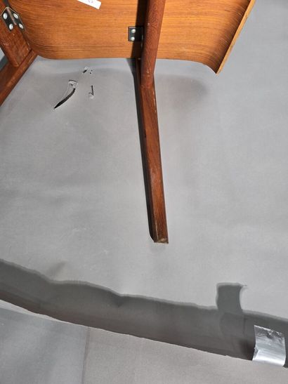 Pair of Scandinavian teak armchairs
Square-section...