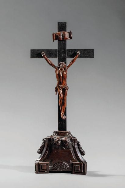 Crucifix depicting Christ, carved from boxwood.
Base...