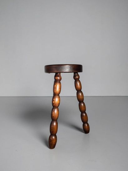 Charles DUDOUYT (1885–1946)
Solid wood stool
Olive-colored...