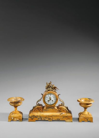 Siena yellow marble mantelpiece set consisting...