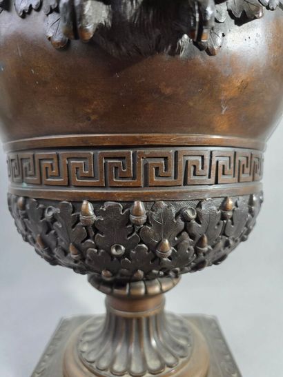 A significant antique-style bronze vase with...
