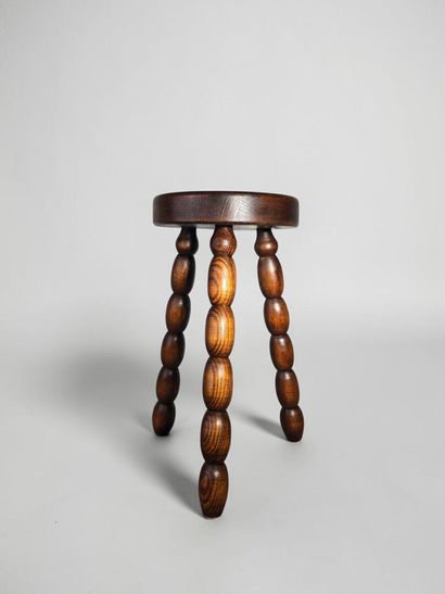 Charles DUDOUYT (1885–1946)
Solid wood stool
Olive-colored...