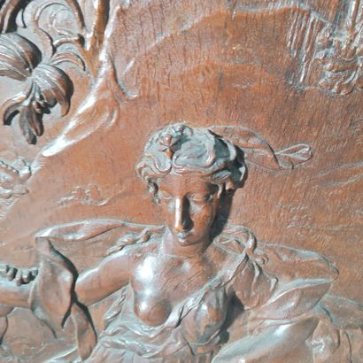 Beautiful panel of scalloped wood paneling...