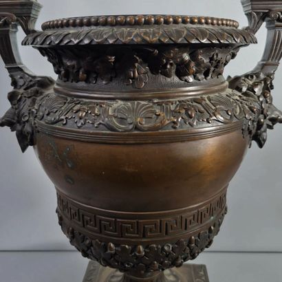 A significant antique-style bronze vase with...