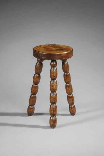Charles DUDOUYT (1885–1946)
Solid wood stool
Olive-colored...
