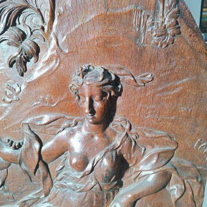 Beautiful panel of scalloped wood paneling...