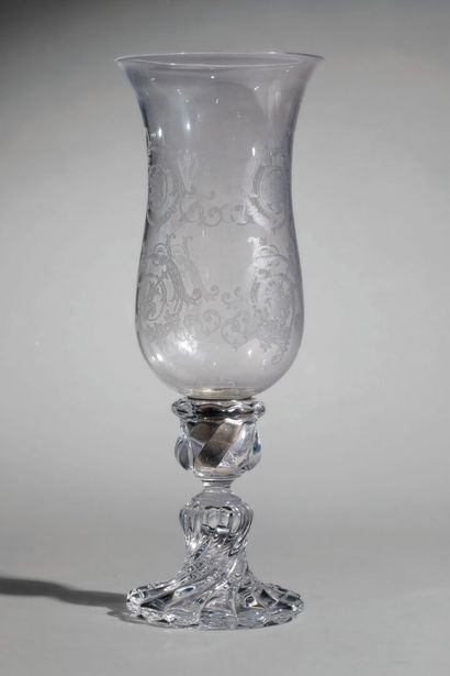 BACCARAT
Crystal candleholder with a twisted-ribbed...