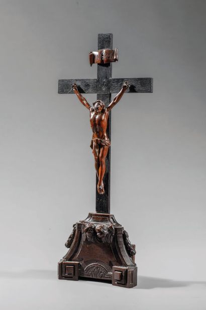 Crucifix depicting Christ, carved from boxwood.
Base...
