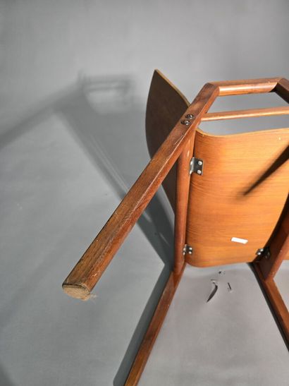 Pair of Scandinavian teak armchairs
Square-section...