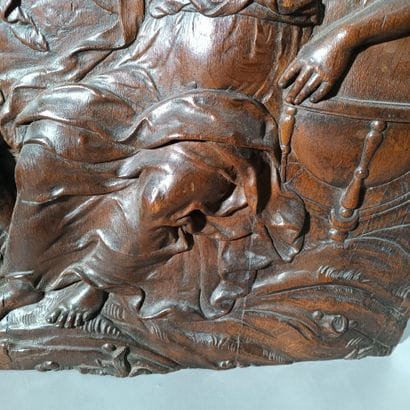 Beautiful panel of scalloped wood paneling...