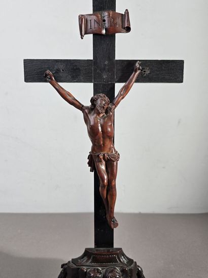 Crucifix depicting Christ, carved from boxwood.
Base...