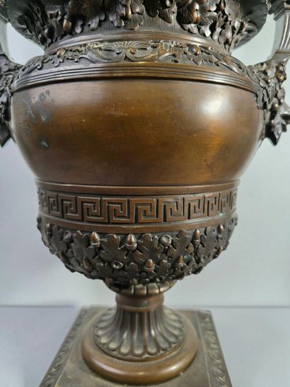 A significant antique-style bronze vase with...