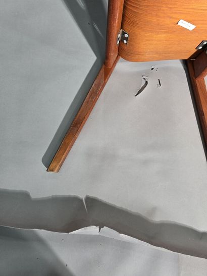 Pair of Scandinavian teak armchairs
Square-section...