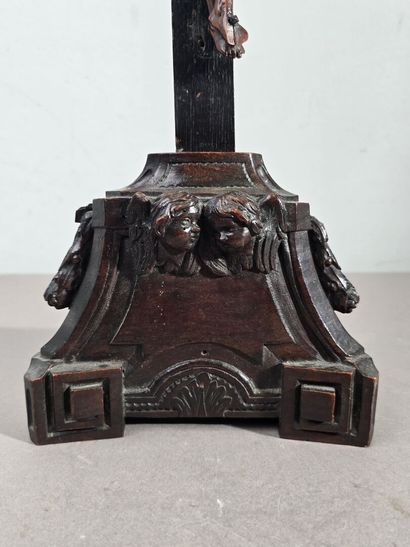 Crucifix depicting Christ, carved from boxwood.
Base...