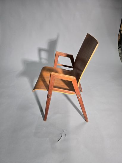 Pair of Scandinavian teak armchairs
Square-section...